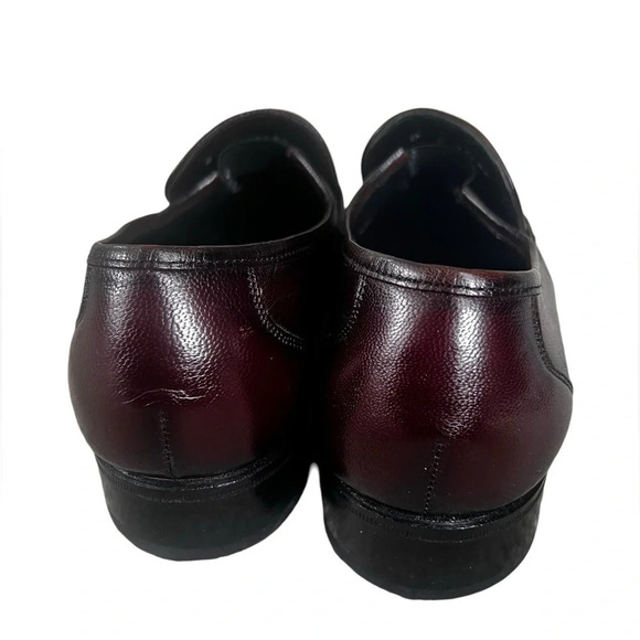 Men’s size 8 Florsheim como black cherry leather dressy slip on loafers​ - Picture 3 of 6